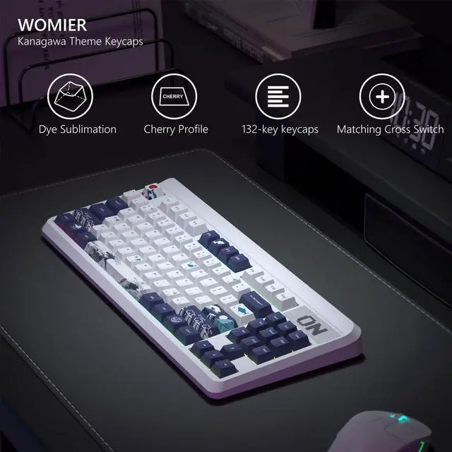 Alt view image 3 of 5 - Womier PBT Keycaps 75 Percent, Custom Keycaps Set Dye-Sublimation +