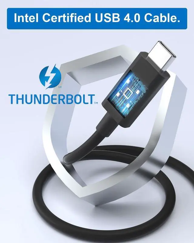 Alt view image 2 of 5 - FIBBR USB 4.0 Cable, Intel Certified Thunderbolt 4 USB C to C Cable, Supporting 40Gbps 8K@60Hz Display, 100W Power Delivery Charging