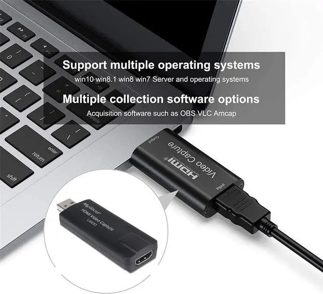 Alt view image 3 of 5 - MyGica Video Capture Card, HDMI to USB Switch Gaming Capture Recorder Device -HD 4K 30fps, Plug & Play Record to Computer for Game, Streaming, Teaching, Video Conference, Live Broadcasting (USB 2.0)