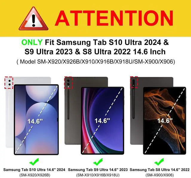 Alt view image 2 of 5 - Fintie Case for Samsung Galaxy Tab S10 Ultra 2024 / S9 Ultra 2023 14.6 Inch, Multiple Angle Portfolio Cover with Pocket Auto Sleep/Wake, Gray
