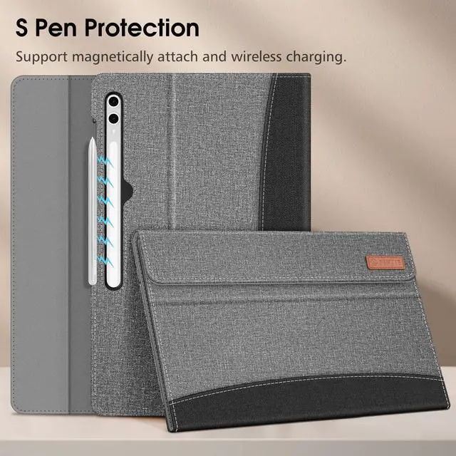 Alt view image 3 of 5 - Fintie Case for Samsung Galaxy Tab S10 Ultra 2024 / S9 Ultra 2023 14.6 Inch, Multiple Angle Portfolio Cover with Pocket Auto Sleep/Wake, Gray