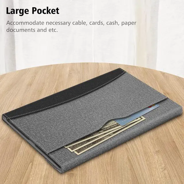 Alt view image 5 of 5 - Fintie Case for Samsung Galaxy Tab S10 Ultra 2024 / S9 Ultra 2023 14.6 Inch, Multiple Angle Portfolio Cover with Pocket Auto Sleep/Wake, Gray