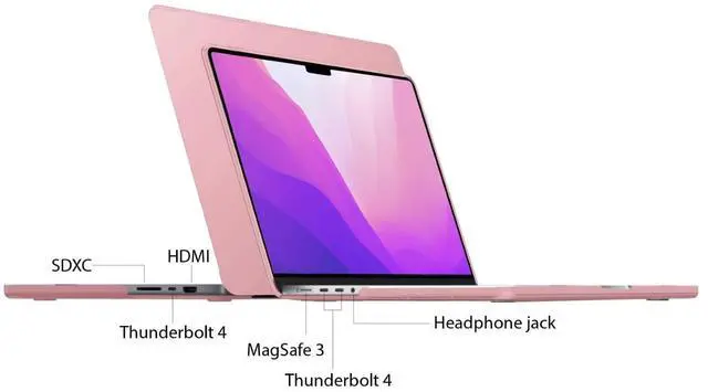 Alt view image 3 of 5 - IBENZER Case for MacBook Pro 14 Inch Case 2025 2024 M4 M3 M2 M1 A3112 A3185 A3401 A2918 A2992 A2779 A2442 Pro/Max, HardShellCase & SleeveBag &KeyboardCover &Type-c(2025-2021), Rose Quartz, T14RQ+3