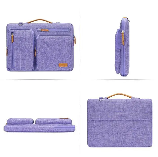 Alt view image 5 of 5 - MOSISO 360 Protective Laptop Shoulder Bag,13 inch Computer Bag Compatible with MacBook Air 13 inch M3 M2 M1 2025-2018/Pro 13 inch 2025-2016,Side Open Messenger Bag with 4 Zipper Pockets&Handle, Purple