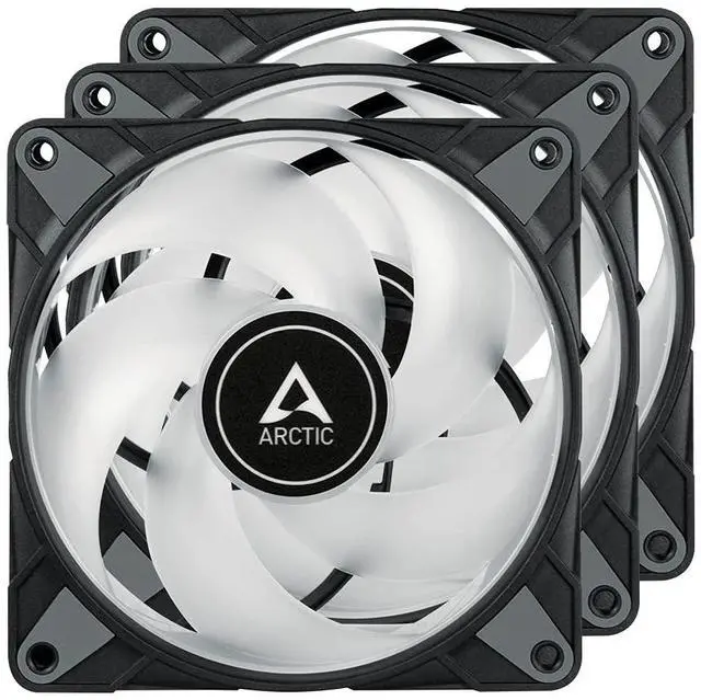 Alt view image 2 of 5 - ARCTIC P12 PWM PST A-RGB (3 Pack) - 120 mm PWM case Fan Optimized for Static Pressure, case Fan, semi-Passive: 0-2000 RPM, 5V 3 pin ARGB LED, Single Fan - Black