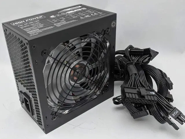 Alt view image 2 of 5 - HIGH POWER 550W Quiet Blue LED Fan 80plus Efficient Dual PCIe Upgrade Desktop PC/AMD Ryzen Gaming Power Supply