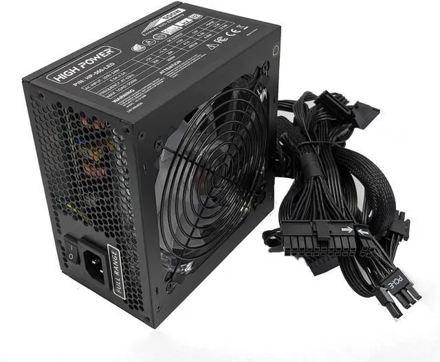 Alt view image 4 of 5 - HIGH POWER 550W Quiet Blue LED Fan 80plus Efficient Dual PCIe Upgrade Desktop PC/AMD Ryzen Gaming Power Supply
