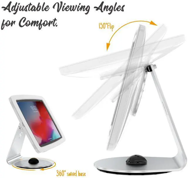 Alt view image 3 of 5 - Beelta Tablet Kiosk Stand for Desk with Lock - Rotatable SwivelCompatible with 10.9" iPad 10th, Pro 11" 1 2 3 4, Air 4 5, Air 11", iPad 11"(A16) - BSC109WA