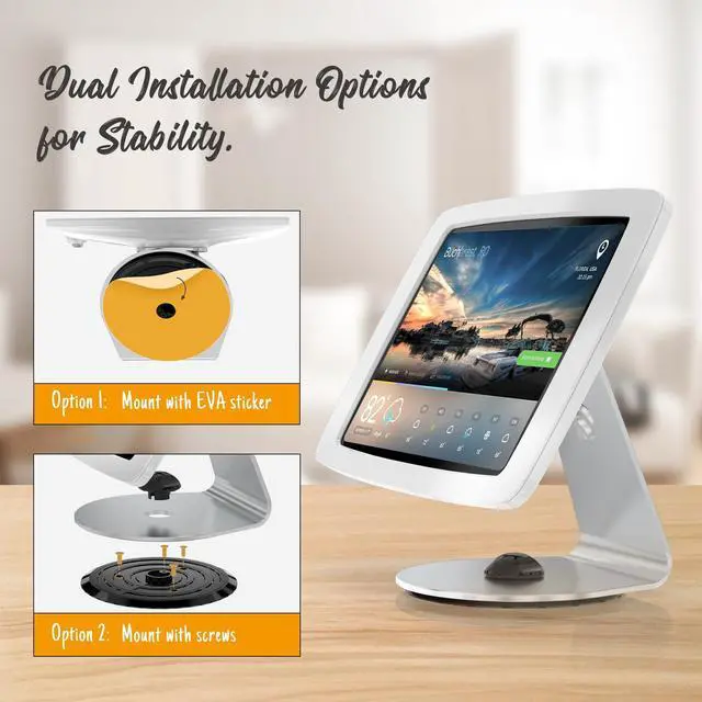 Alt view image 5 of 5 - Beelta Tablet Kiosk Stand for Desk with Lock - Rotatable SwivelCompatible with 10.9" iPad 10th, Pro 11" 1 2 3 4, Air 4 5, Air 11", iPad 11"(A16) - BSC109WA