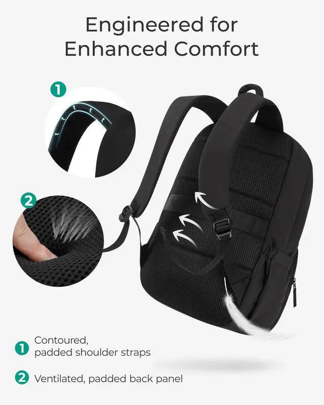 Alt view image 5 of 5 - BAGSMAT Womens Backpack Travel Laptop Backpack for Women, Quilted College Laptop Backpack, Work Backpack for Women, Cute College Computer Bookbag Water-Resistant Casual Daypack, Puffer Black