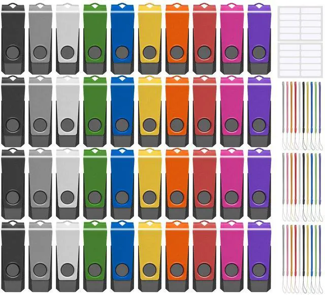 Main image of AGECASH USB Thumb Drive Bulk USB 2.0 Flash Drive 2GB 100 Pack 2 GB USB Drive Pack of 100 Jump Drive Multipack 2GB USB Memory Stick Pack for Data Backup 100PCS 2GB with Lanyard Multicolor