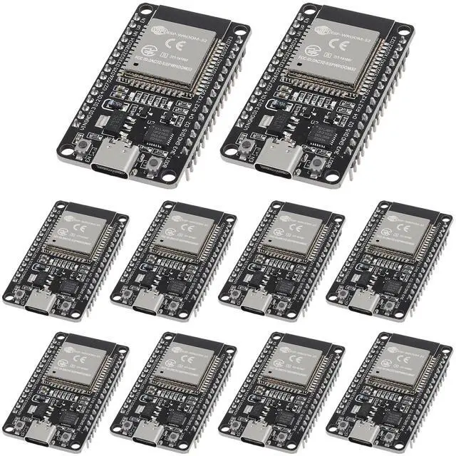 Main image of 10PCS Type C ESP-WROOM-32 ESP32 ESP-32D Chip CP2102 Development Board 2.4GHz Dual-Mode WiFi + Bluetooth Dual Cores Microcontroller Processor Integrated with Antenna RF AMP Filter AP STA