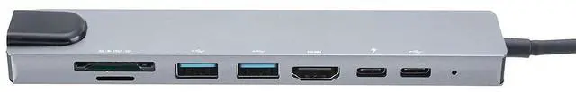Alt view image 4 of 5 - 8 in 1 4K Multiport Type C to USB-C HDMI Adapter USB 3.0 Cable Hub