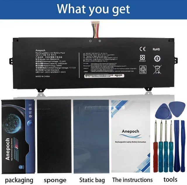 Alt view image 4 of 5 - Anepoch AA-PBMN4VN Laptop Battery Replacement for Samsung Galaxy Book Pro 360 15 15.6" NP950XDB NP950XDB-KB1US NP950XDB-KA1US NP950XDB-KC5US NP950XDB-KC3US NP950QDB NP950QDB-KB1US 15.44V 67Wh 4405mAh