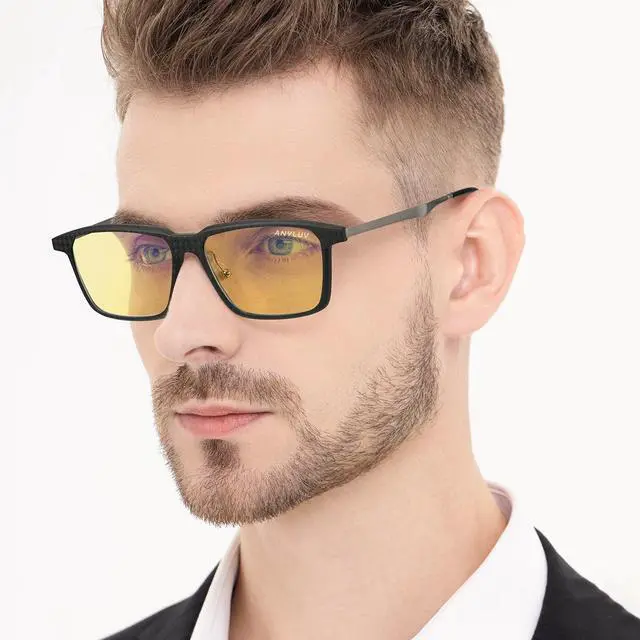 Alt view image 2 of 5 - ANYLUV Blue-Light Glasses-for-men Blue-Light-Blocking Glasses: Lightweight Blue Light Glasses Carbon Fiber Anti Fatigue Gift