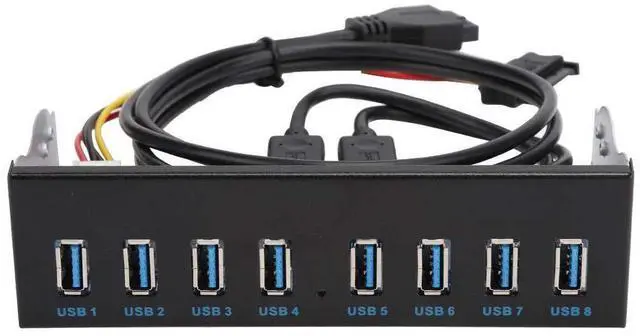 Main image of ASHATA USB Front Panel,USB3.0 19PIN 8 Ports Hub Optical Drive Extension Front Panel Adapter for PC Computer