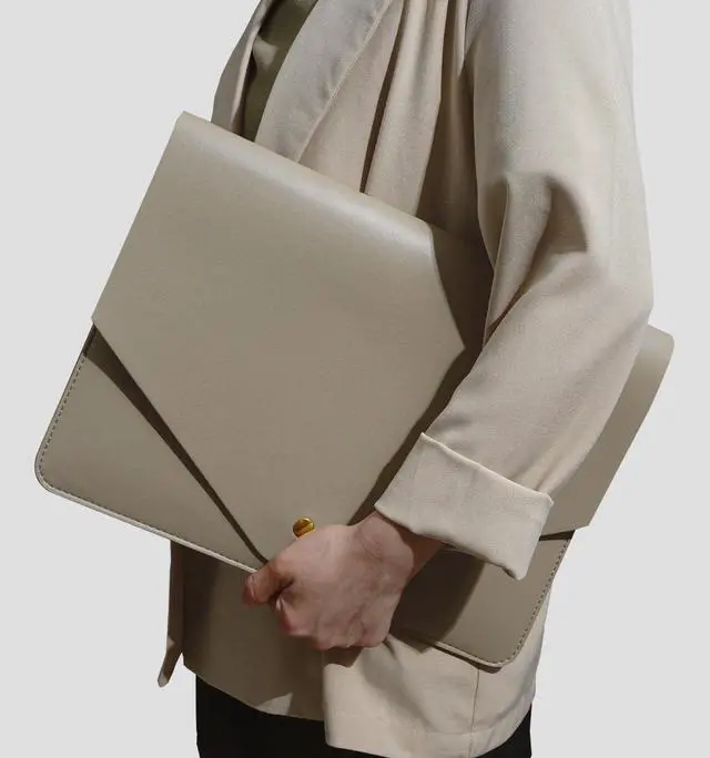 Alt view image 4 of 5 - Benfan Laptop Sleeve Compatible with 2024 13inch MacBook Air M3,13 MacBook Pro M2, Surface Pro 3 4 5 6 7, Dell XPS 13 with Small Pouch, Mouse Pad and Cord Holder Color Khaki