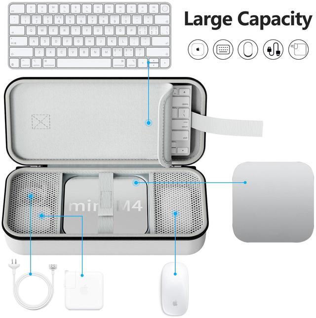 Alt view image 2 of 5 - Carry Case Compatible with Apple 2024 Mac Mini M4 /M4 Pro,Portable Mac Mini M4 Travel Carrying Case, Protective Hard Shell for Holds Magic Keyboard/Magic Mouse/Accessories (Grey)