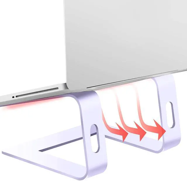 Alt view image 4 of 5 - Orionstar Laptop Stand Aluminum Laptop Riser Compatible with Mac MacBook Air Pro 10 to 15.6 Inch Notebook Computer, Ergonomic Elevator Holder (Purple)