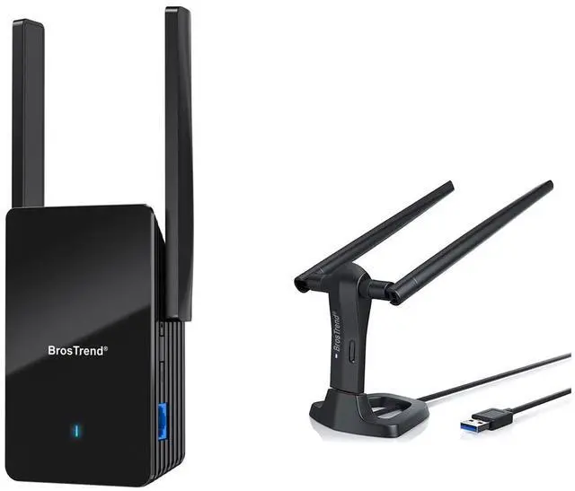Main image of BrosTrend AX3000 WiFi 6 Range Extender Booster with Gigabit Port Up to 2200 sq.ft. & 45 Devices + Linux WiFi Adapter AC1200 Long Range for Ubuntu, Mint, Kali, Debian, Raspberry Pi 2+ Windows, USB 3.0