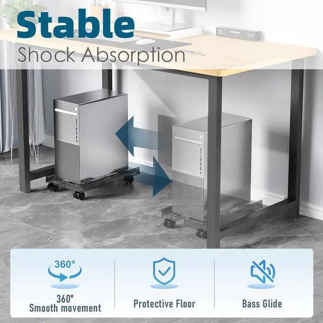 Alt view image 4 of 5 - CABTE Steel Tv Top Shelf and Adjustable Computer Tower Stand