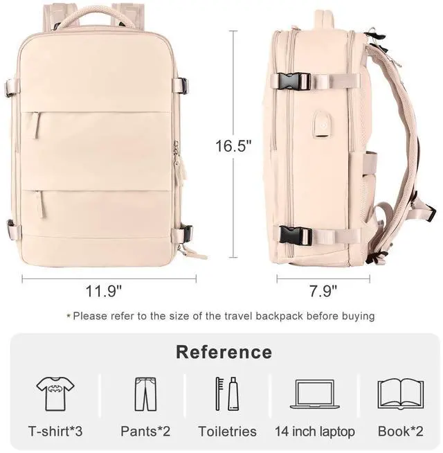 Alt view image 3 of 5 - coofay Carry On Backpack Flight Approved Personal Item Travel Backpack For Women Airline Approved Waterproof Sports Luggage Backpack Casual Daypack Small Hiking Backpack