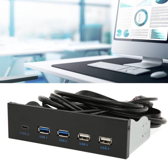 Alt view image 2 of 5 - 5.25inch Computer Case Front Bay, Internal Card Reader Media Dashboard, with 2xUSB3.0 2xUSB2.0 1xType C, 10Gbps Speed, for Win XP/, for Server, for Win 7/8/ 10, for