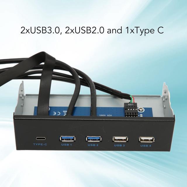 Alt view image 3 of 5 - 5.25inch Computer Case Front Bay, Internal Card Reader Media Dashboard, with 2xUSB3.0 2xUSB2.0 1xType C, 10Gbps Speed, for Win XP/, for Server, for Win 7/8/ 10, for