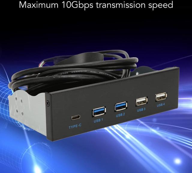 Alt view image 4 of 5 - 5.25inch Computer Case Front Bay, Internal Card Reader Media Dashboard, with 2xUSB3.0 2xUSB2.0 1xType C, 10Gbps Speed, for Win XP/, for Server, for Win 7/8/ 10, for