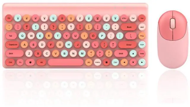 Main image of Keyboard Combos, Mix Colored Retro Typewriter Flexible Keyboard 86 Keys, 2.4G USB 1200DPI, Round Keycap Computer Keyboard ()