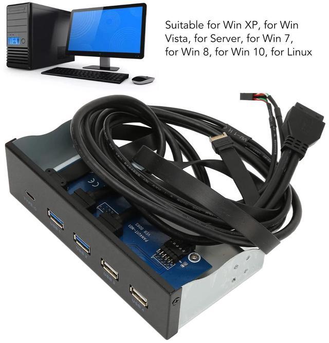Alt view image 5 of 5 - 5.25inch Computer Case Front Bay, Internal Card Reader Media Dashboard, with 2xUSB3.0 2xUSB2.0 1xType C, 10Gbps Speed, for Win XP/, for Server, for Win 7/8/ 10, for