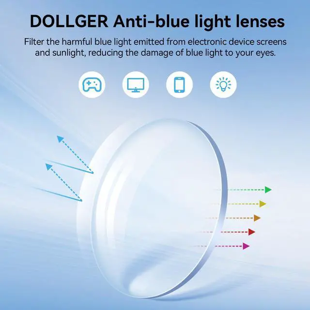 Alt view image 2 of 5 - Dollger Blue Light Blocking Glasses Women Men Computer Eyeglasses Fashion TR90 Acetate Blue Light Glasses