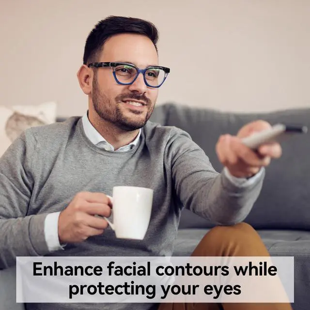 Alt view image 3 of 5 - Dollger Blue Light Blocking Glasses Women Men Computer Eyeglasses Fashion TR90 Acetate Blue Light Glasses