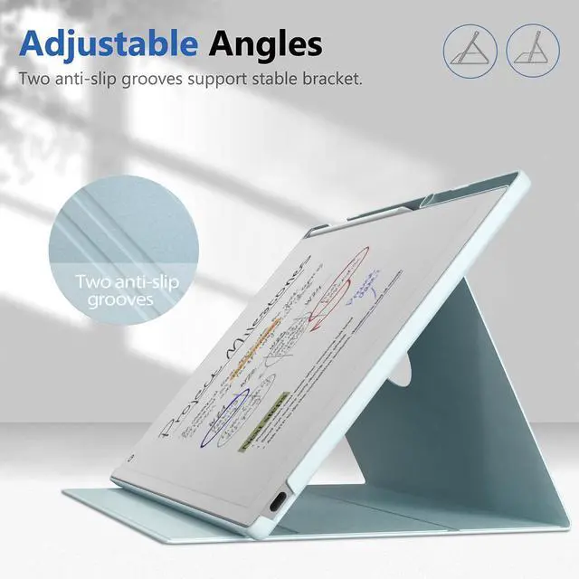 Alt view image 4 of 5 - E NET-CASE Case for Remarkable Paper Pro Color 11.8"- Multi-Viewing & Auto Sleep/Wake Book Folio Cover with Built-in Pen Holder for Remarkable Paper Pro Tablet 11.8 inch 2024 Released (Sky Blue)