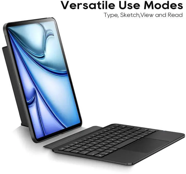 Alt view image 3 of 5 - edaiser Detachable Keyboard Case for Apple iPad Air 11-inch (M3-M2) 2025 & iPad Air 5/4th Gen & iPad Pro 11 inch (4th-1st): Wireless Backlit Keyboard with Trackpad, Magnetic Protective Cover