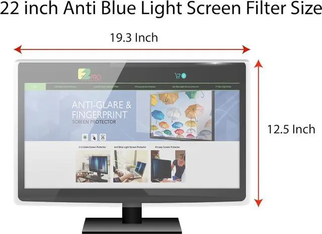Alt view image 2 of 5 - [Pack of 2] Premium Anti Blue Light Screen filter for 22 Inches Computer Monitor, Screen Filter Size is 12.5" Height x19.3" Width, Blocks Harmful Blue Light, Reduce Digital Eye Strain