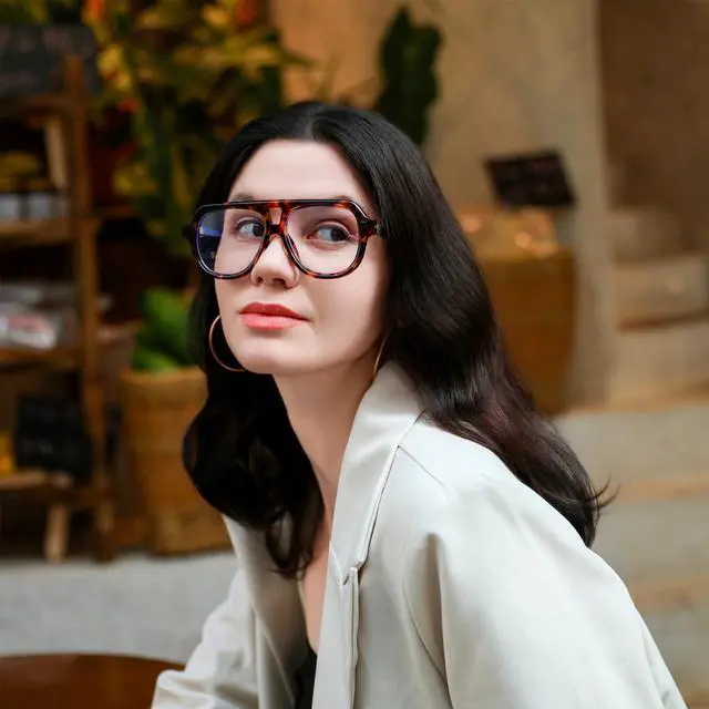 Alt view image 4 of 5 - FEISEDY Aviator Frame Glasses for Women Men Blue Light Blocking Glasses Anti Glare Computer Eyeglasses B0039+B0209