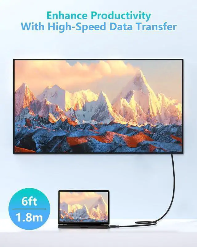 Alt view image 5 of 5 - Foboiu Thunderbolt 4 Cable 6ft (1.8 Meter) 1 Pack USB C Display Cable 40 Gbps Data Transfer 240W Charging 8K Display Compatible with MacBooks,Hub and Docking, and Thunderbolt 3/4 USB4