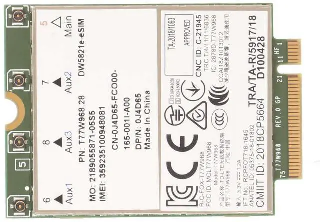 Main image of FOSA T77W968 Card, 4G LTE Network Module, High Speed, 4G LTE M.2 Network Card with eSIM Support, WAN, Plug and Play, Material