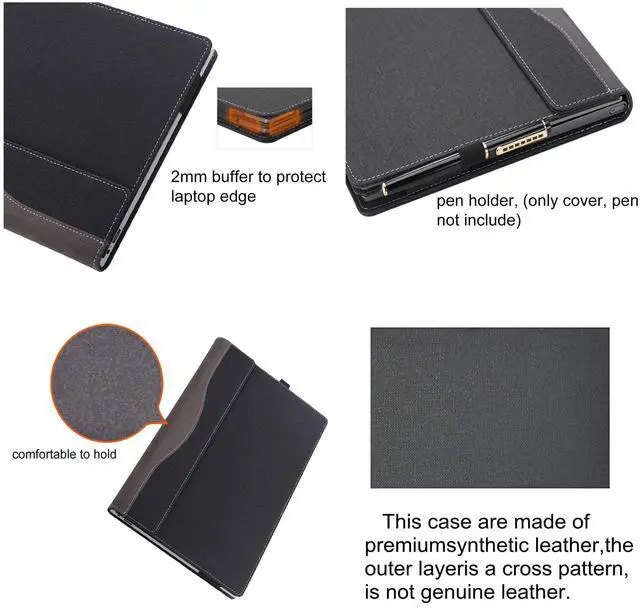 Alt view image 5 of 5 - Laptop Case Cover for Lenovo Yoga 9i 2-in-1 14" Gen 9 & Yoga 9 2-in-1 14IMH9 [Not Other Models] Notebook Sleeve Computer Bag Protective PU Shell Accessories with Heat Dissipation Hole (Black)