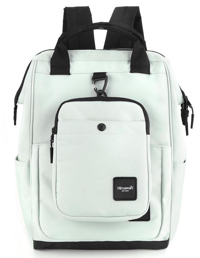 Main image of himawari 14.9 inch Women's Laptop Backpack, Large Capacity College Schoolbag, Waterproof Travel Bag for Men & Women-0403-01#Green Bamboo
