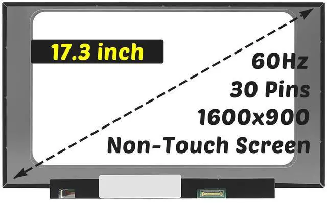 Alt view image 2 of 5 - Replacement for Lenovo IdeaPad 3 17IIL05 3 1711L05 3 17ADA05 5D10W46595 NT173WDM-N25 V8.0 NT173WDM-N24 N23 1600x900 17.3 inch 60HZ 30PINS LCD Screen Display Panel (for Non-Touch Screen Only)