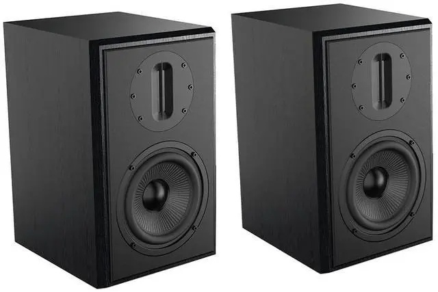 Main image of SAMTRONIC Passive Bookshelf Speakers 5.25" High Output Woofer and 4 inches Ribbon Tweeter Wood Color, Pair - Needs Amplifier or Receiver to Operate