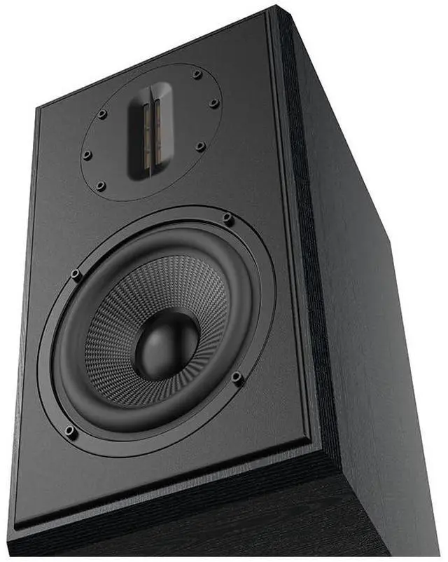 Alt view image 4 of 5 - SAMTRONIC Passive Bookshelf Speakers 5.25" High Output Woofer and 4 inches Ribbon Tweeter Wood Color, Pair - Needs Amplifier or Receiver to Operate