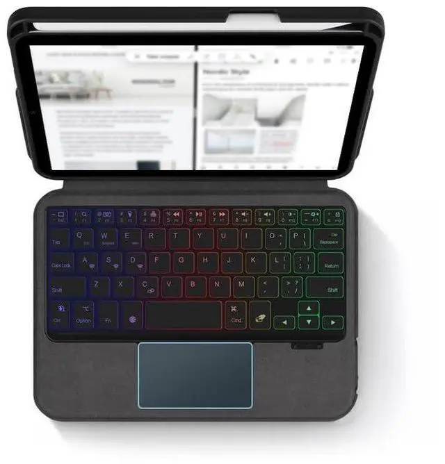 Alt view image 5 of 5 - kaidisen Backlit Keyboard for iPad Mini A17 Pro 2024/ iPad Mini 6th Generation Keyboard Case with Touchpad Backlight Portrait Mode Magnetic Detachable Touch Keyboard Case