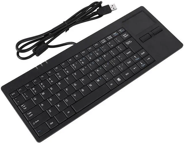 Main image of ICRPSTU Wired Computer Keyboard, Wired USB Built in Touchpad HUB Port Keyboard 86 Key Mute Ultra Thin Keyboard for Notebook Desk