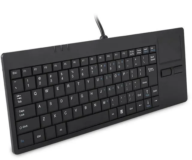 Alt view image 3 of 5 - ICRPSTU Wired Computer Keyboard, Wired USB Built in Touchpad HUB Port Keyboard 86 Key Mute Ultra Thin Keyboard for Notebook Desk