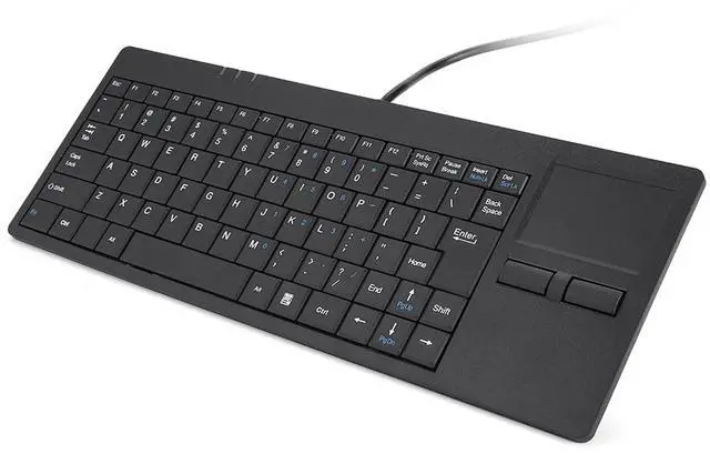 Alt view image 4 of 5 - ICRPSTU Wired Computer Keyboard, Wired USB Built in Touchpad HUB Port Keyboard 86 Key Mute Ultra Thin Keyboard for Notebook Desk