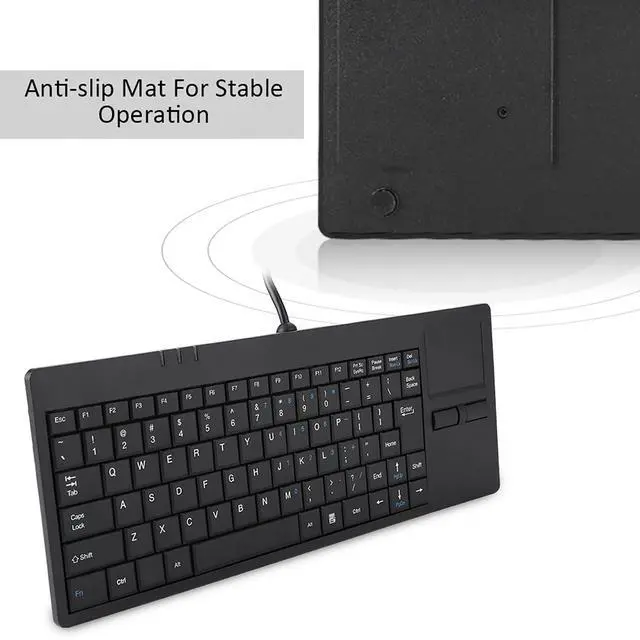 Alt view image 5 of 5 - ICRPSTU Wired Computer Keyboard, Wired USB Built in Touchpad HUB Port Keyboard 86 Key Mute Ultra Thin Keyboard for Notebook Desk