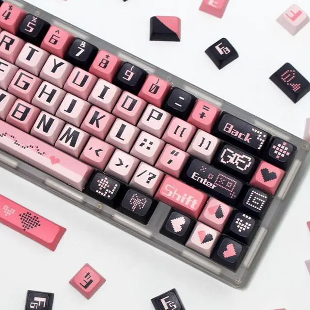 Main image of ILYCHEEGAMI PBT XDA Valentine's Day Pink Purple keycaps Set for Girl Boys Custom Keyboard for Gateron Kailh Cherry Mx Switches ANSI Layout Mechanical Custom Keycaps Set Gift(in Love)